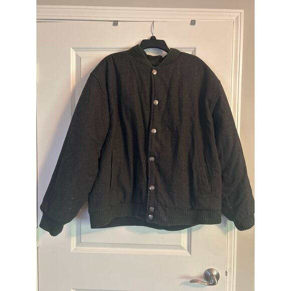 GUC BTL Beyond the Limit Men's Dark Gray Bomber Jacket Reversible 60% Wool XL - Picture 1 of 6